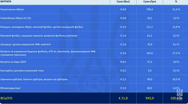 Фінанси УАФ: цього року в два рази менше надходжень, ніж у 2024-му, національна збірна отримає менше грошей